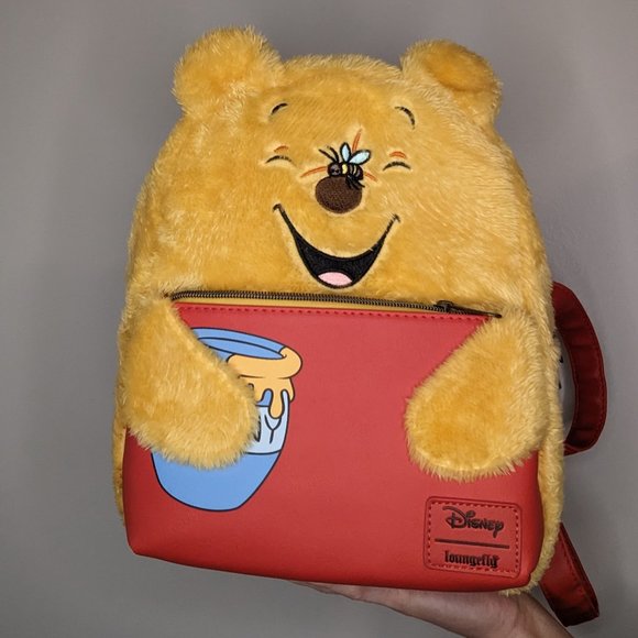 Loungefly fluffy Winnie the Pooh mini backpack - Picture 1 of 4